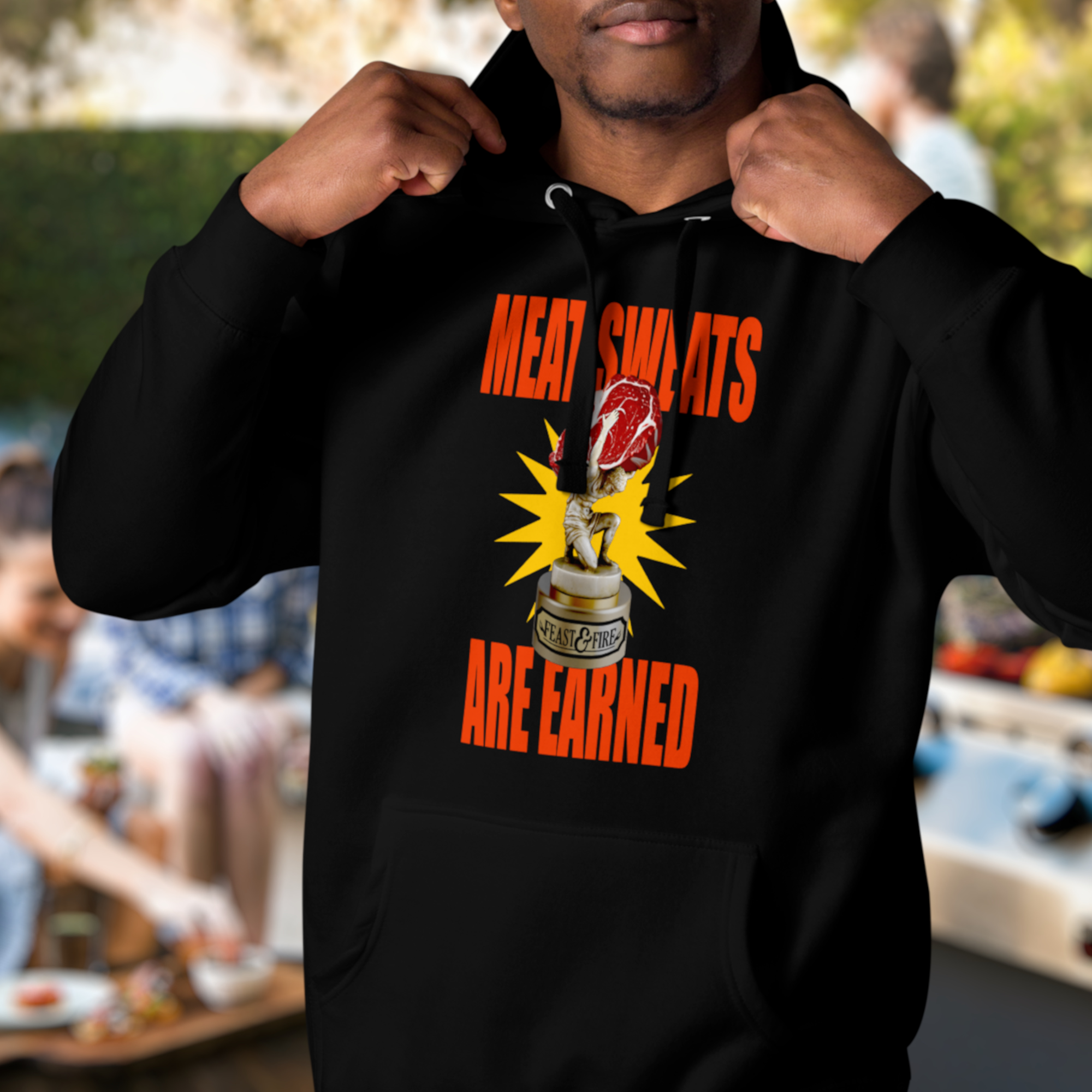 Hoodie - MEAT SWEATS RED TEXT