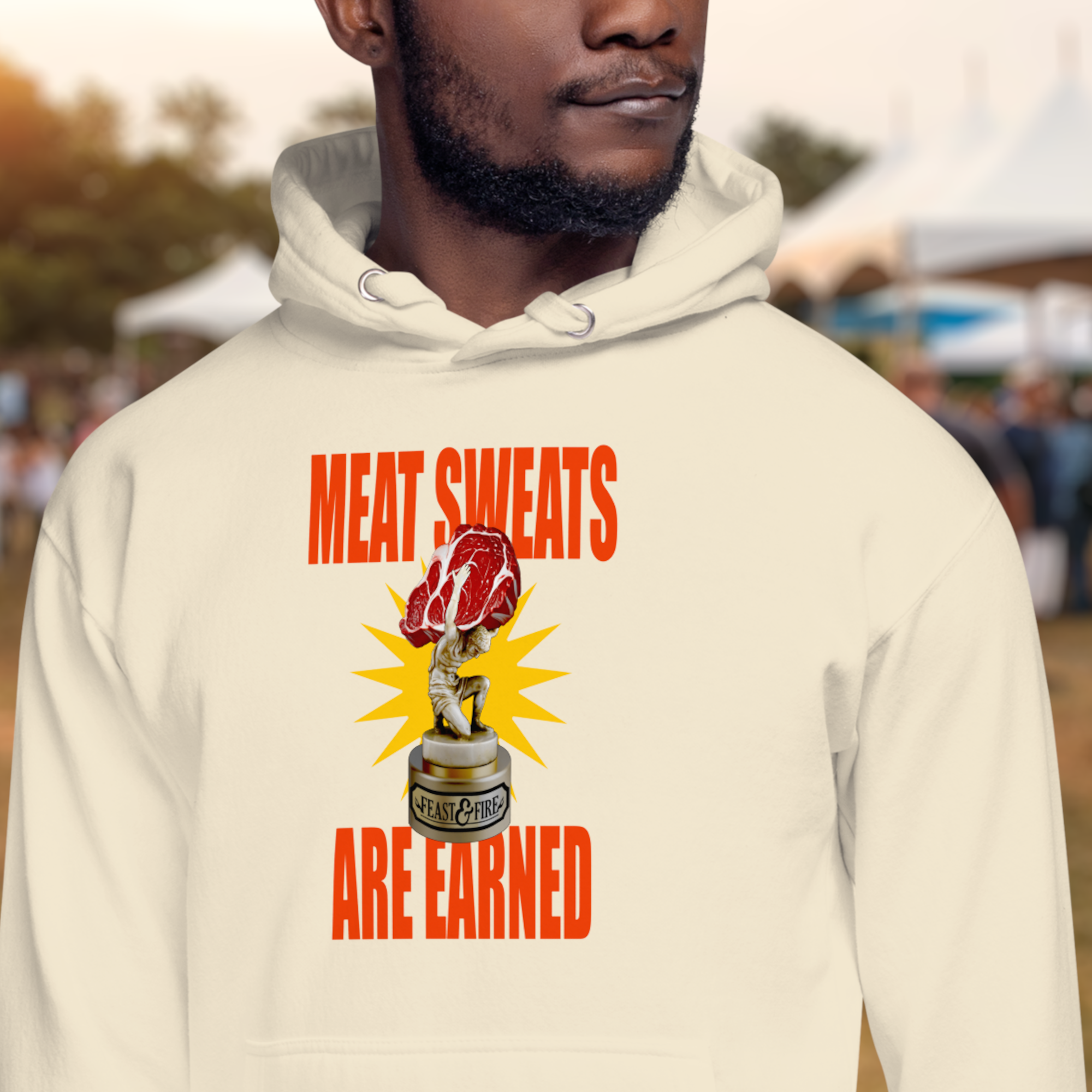 Hoodie - MEAT SWEATS RED TEXT