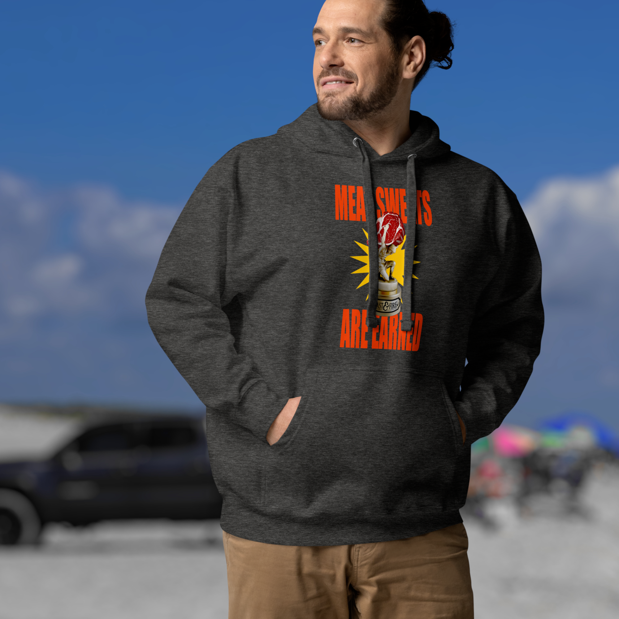 Hoodie - MEAT SWEATS RED TEXT