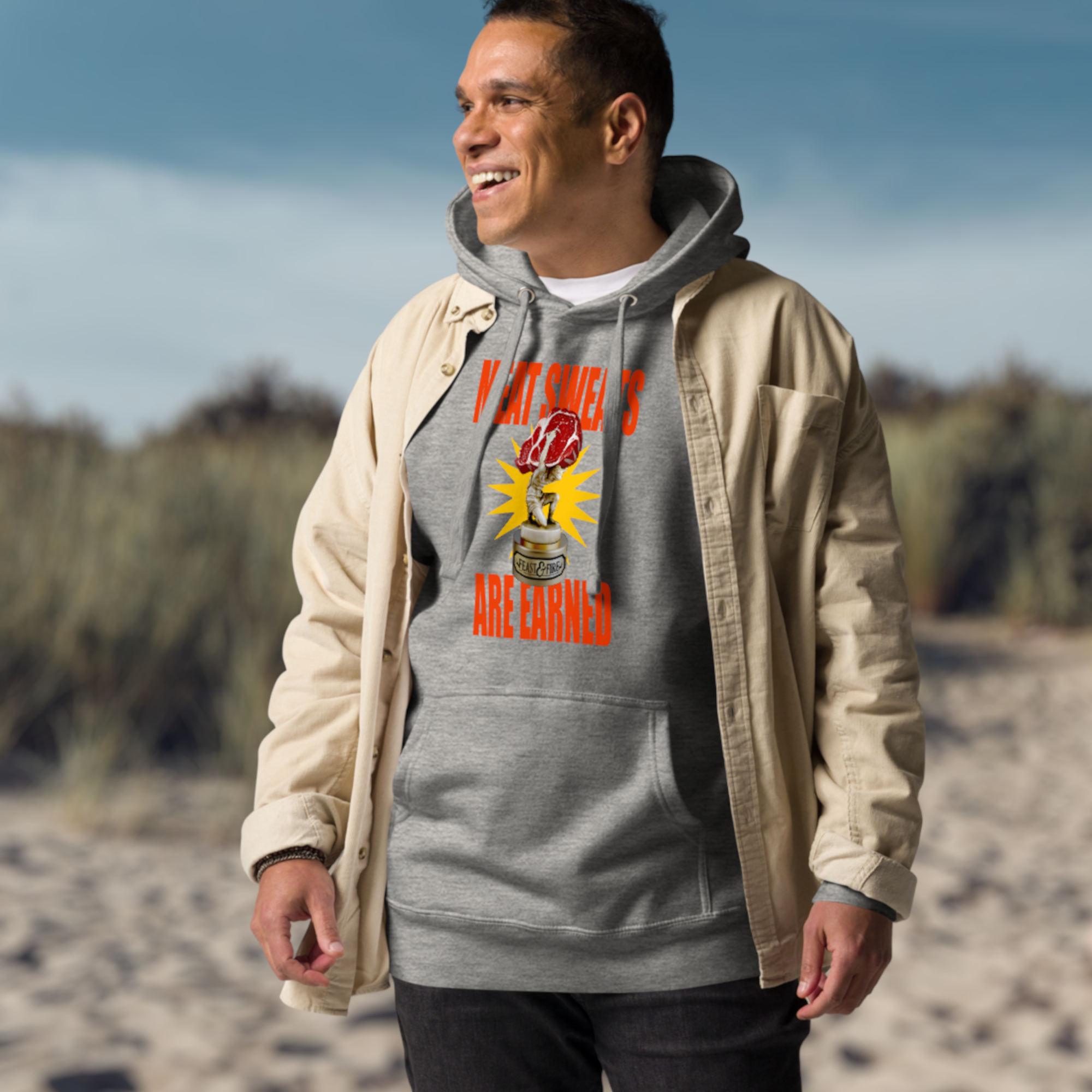 Hoodie - MEAT SWEATS RED TEXT
