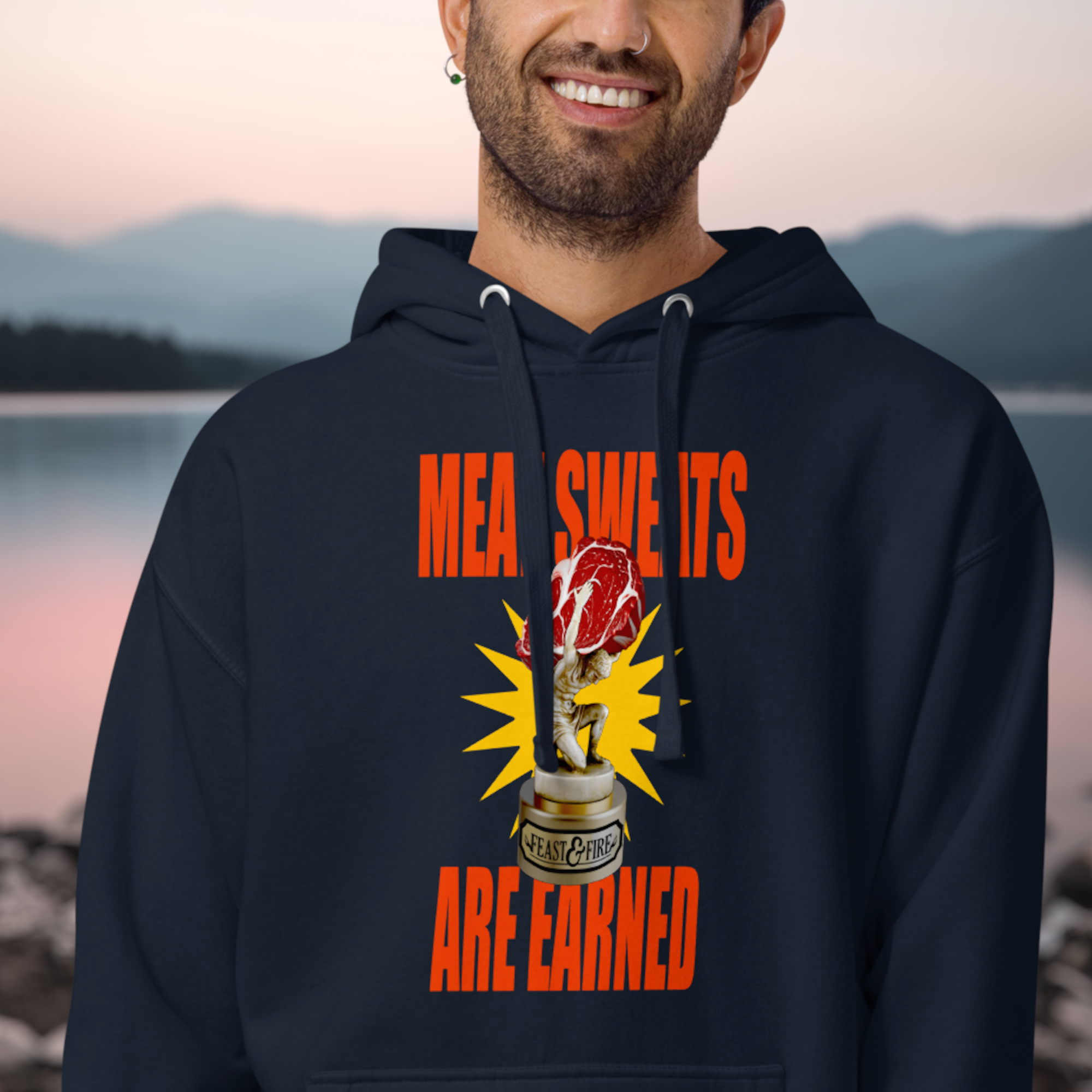 Hoodie - MEAT SWEATS RED TEXT