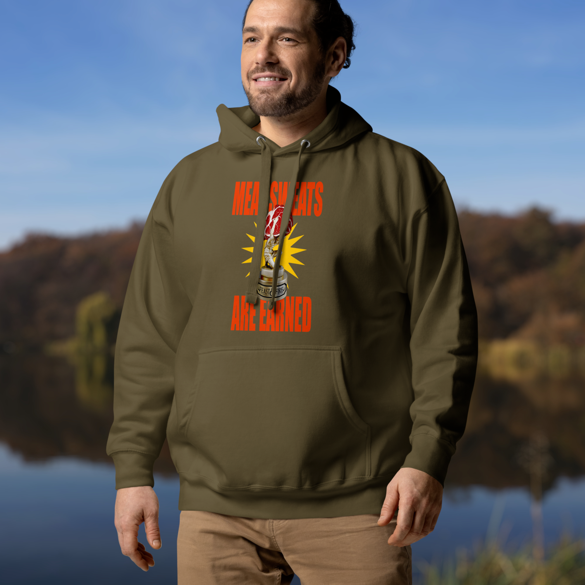 Hoodie - MEAT SWEATS RED TEXT