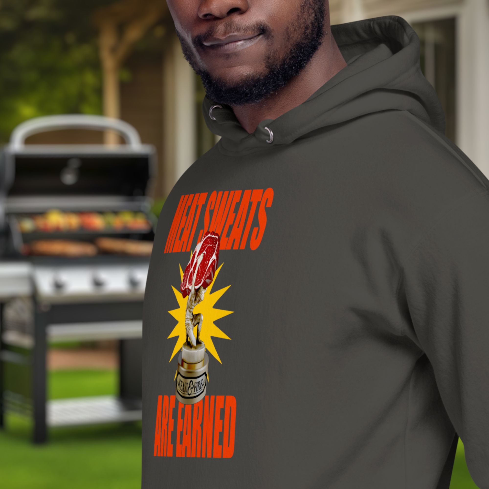 Hoodie - MEAT SWEATS RED TEXT