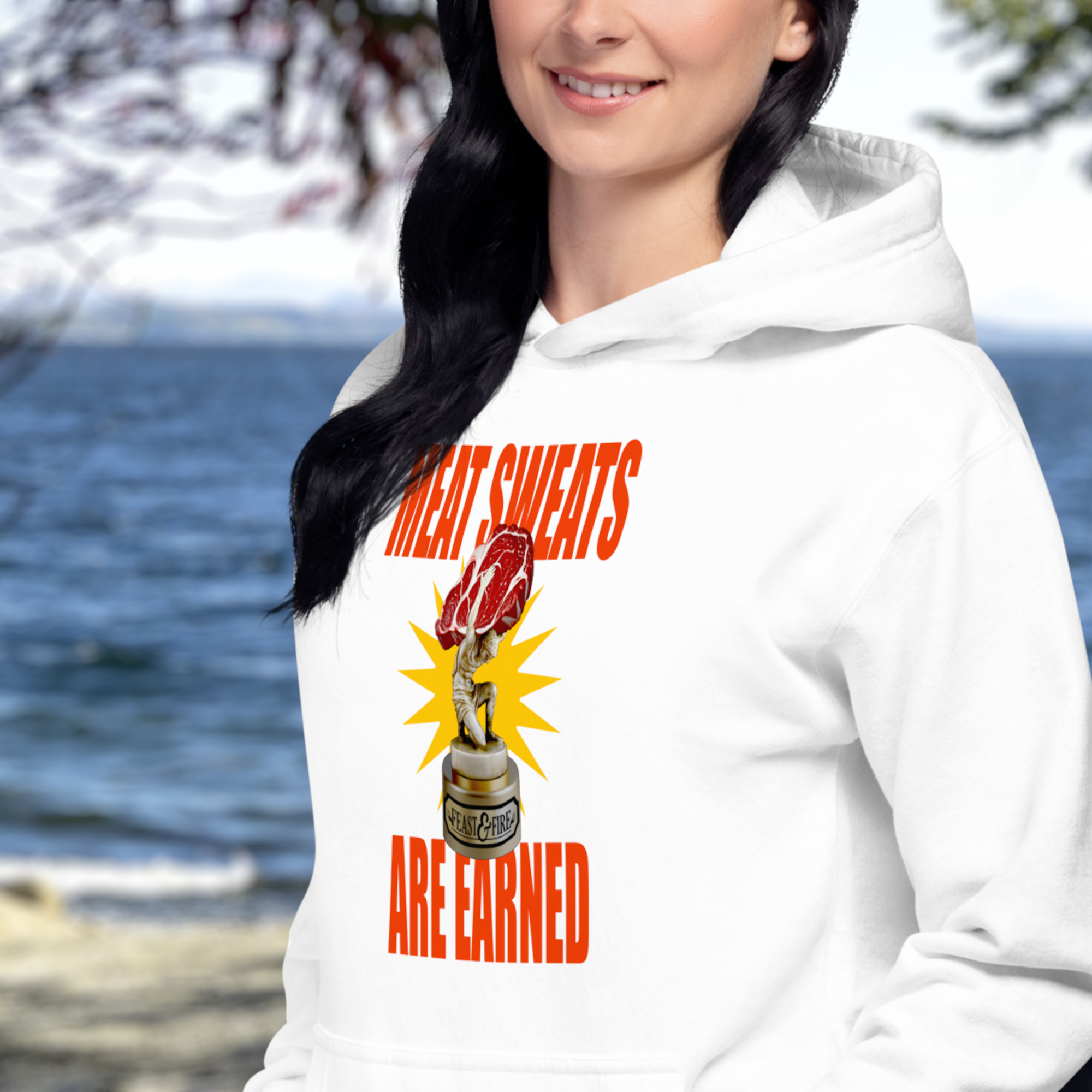 Hoodie - MEAT SWEATS RED TEXT