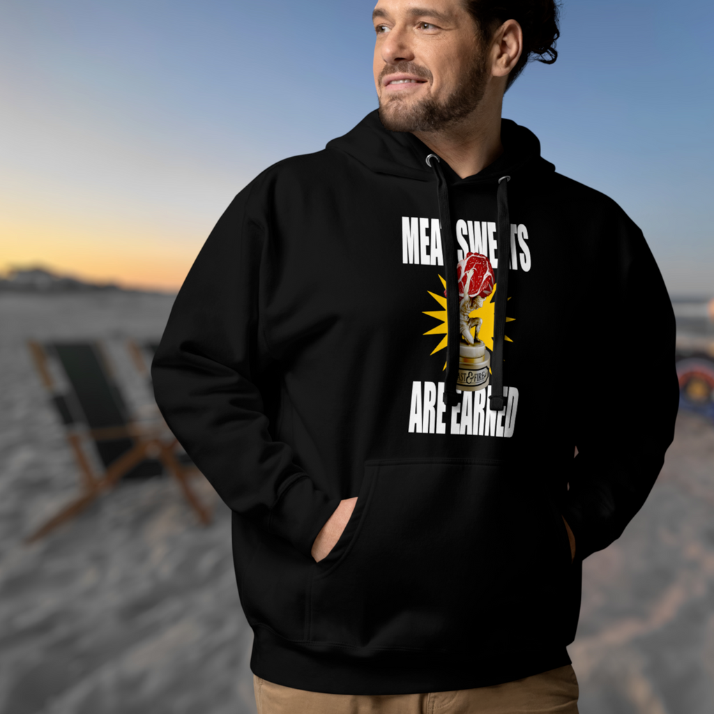 Hoodie - MEAT SWEATS WHITE TEXT