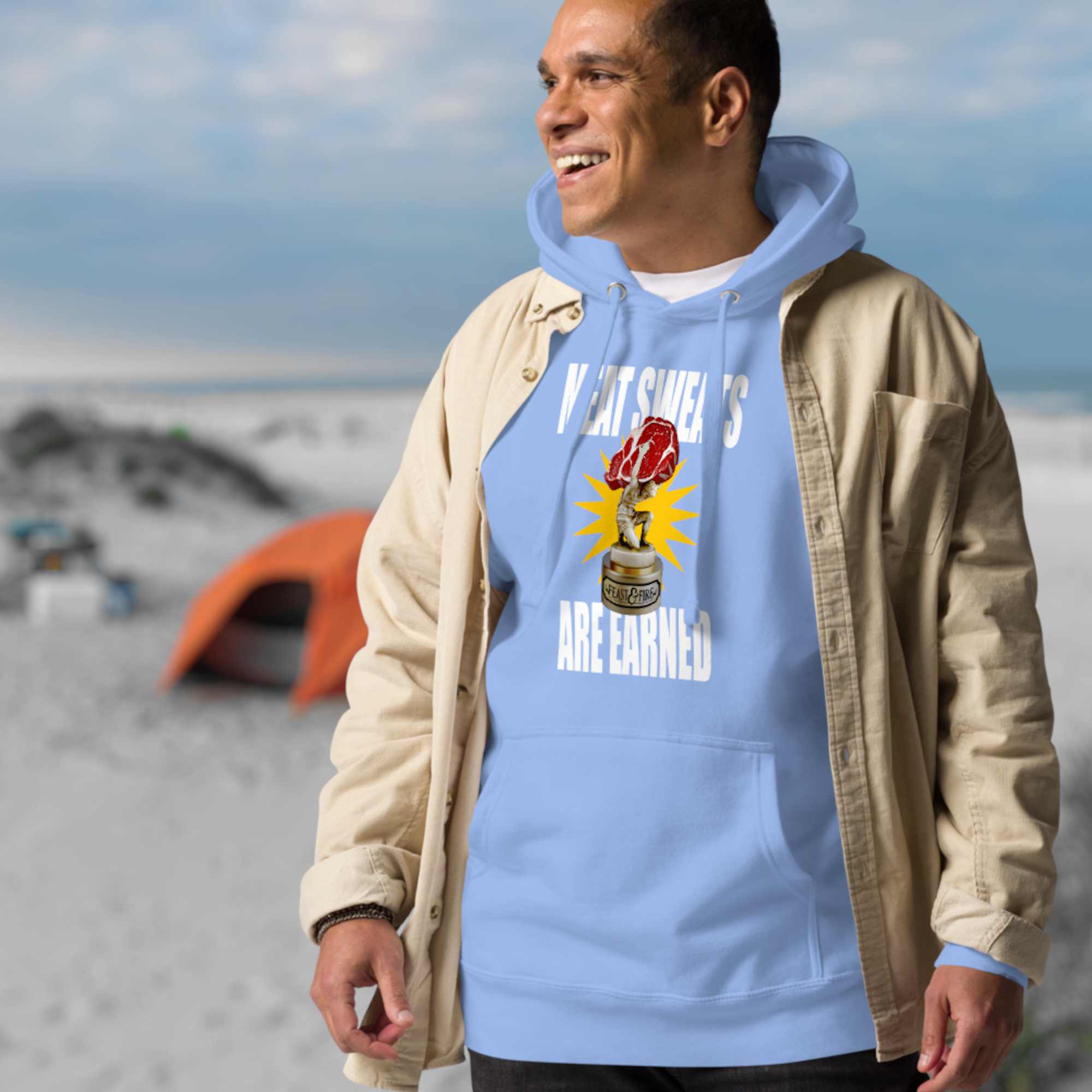 Hoodie - MEAT SWEATS WHITE TEXT