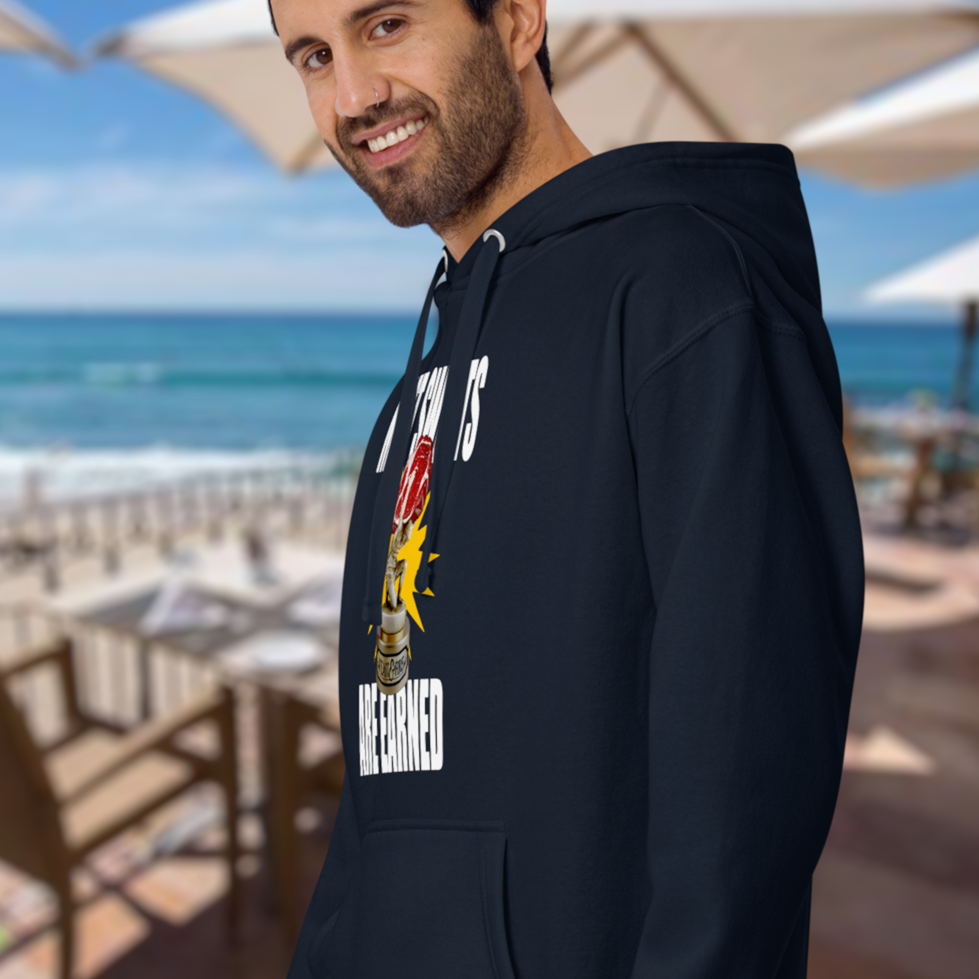 Hoodie - MEAT SWEATS WHITE TEXT