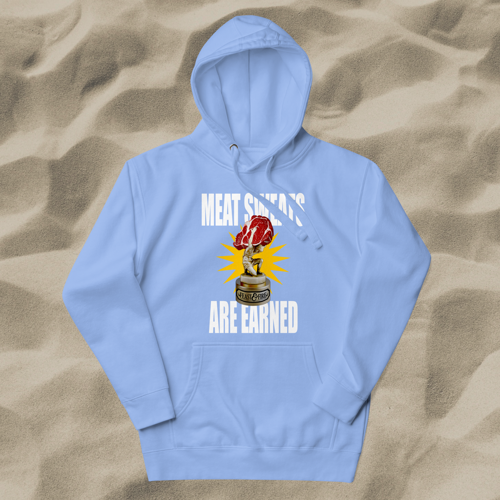 Hoodie - MEAT SWEATS WHITE TEXT