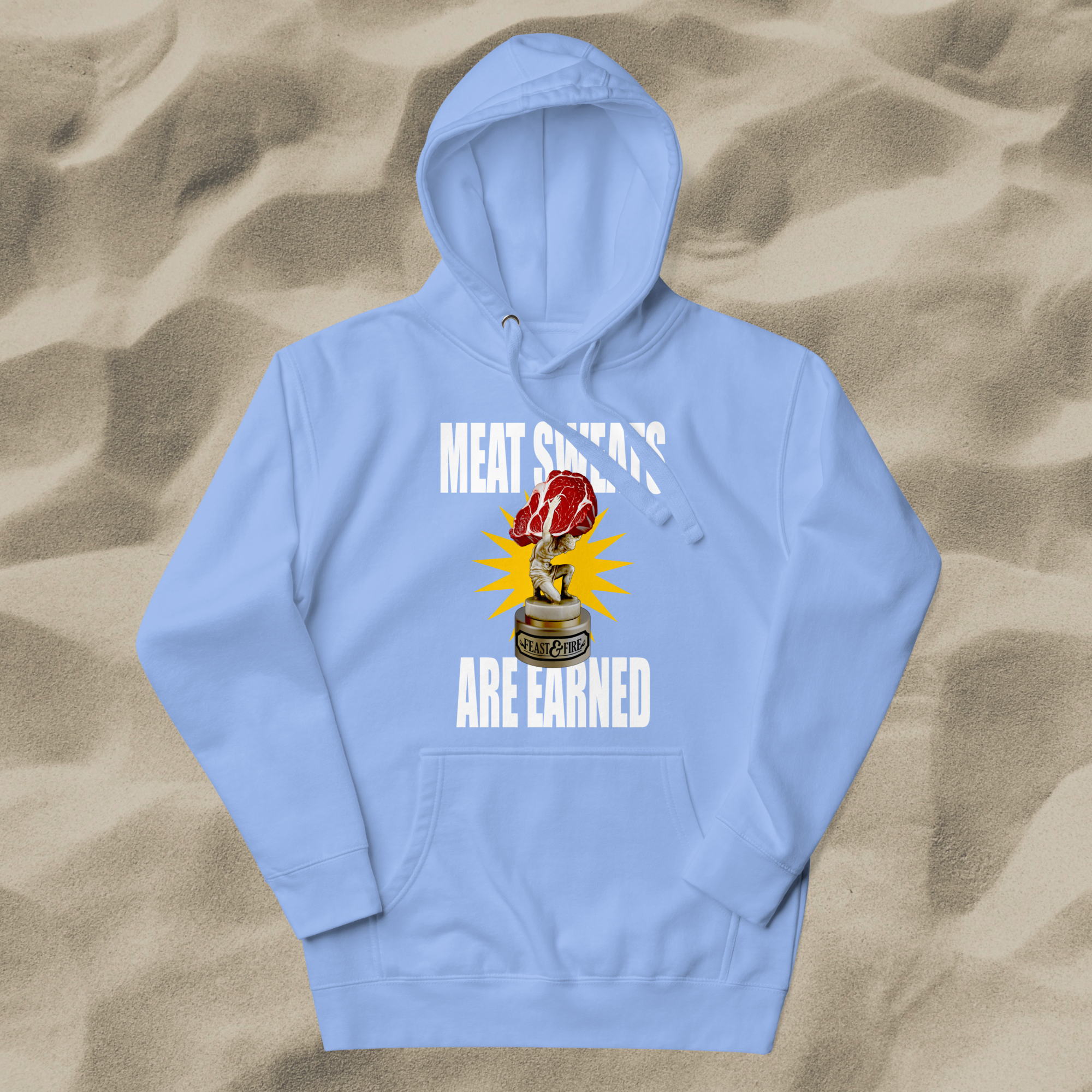 Hoodie - MEAT SWEATS WHITE TEXT