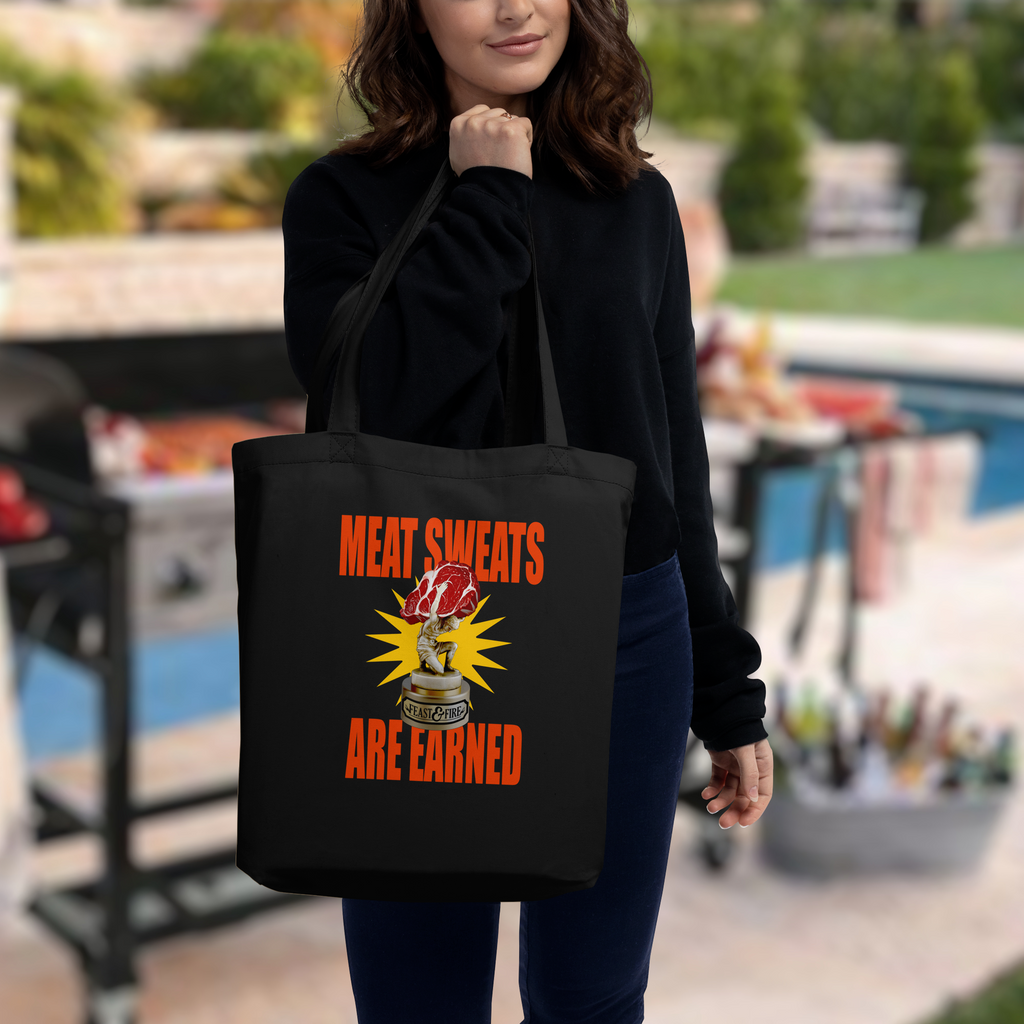 Eco Tote Bag - MEAT SWEATS RED TEXT