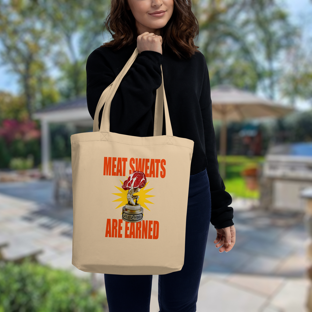 Eco Tote Bag - MEAT SWEATS RED TEXT
