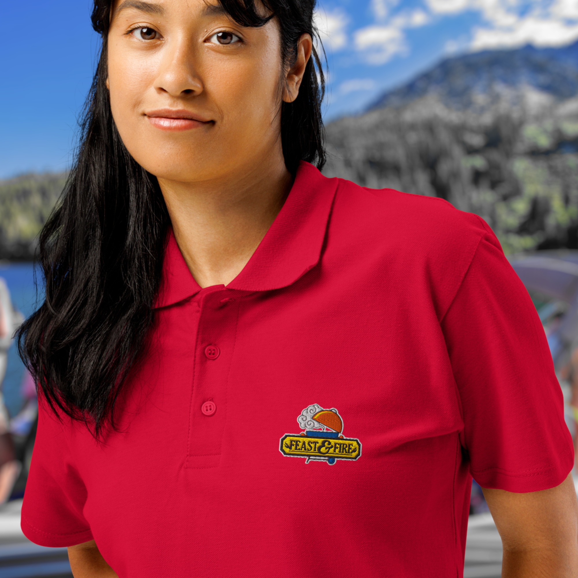 The Classic Polo - FEAST & FIRE LOGO